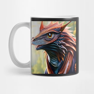 Scaled Blue and Red Jungle Dragon Mug